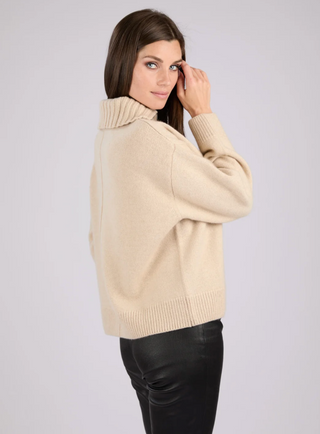 Ann Mongolian Cashmere Quarter-Zip Sweater