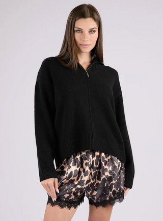 Ann Mongolian Cashmere Quarter-Zip Sweater