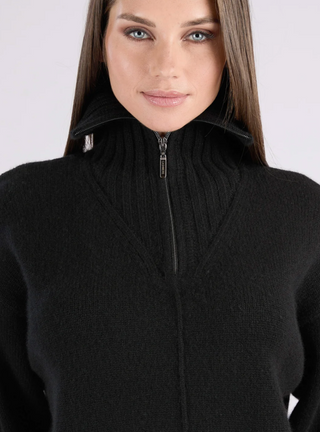 Ann Mongolian Cashmere Quarter-Zip Sweater