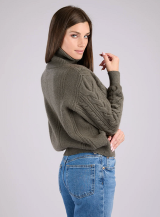 Avenue Cashmere Cable-Knit Zip-Up Cardigan