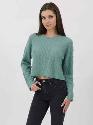 Nungwi Mongolian Cashmere Open-Weave Sweater