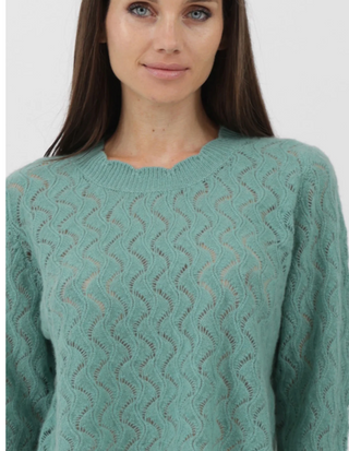 Nungwi Mongolian Cashmere Open-Weave Sweater