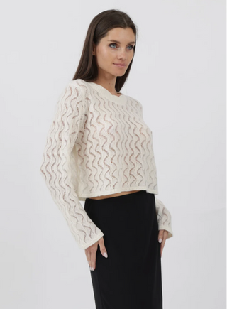 Nungwi Mongolian Cashmere Open-Weave Sweater
