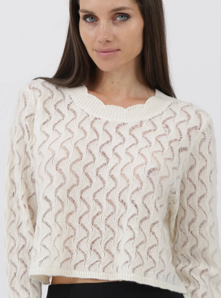 Nungwi Mongolian Cashmere Open-Weave Sweater
