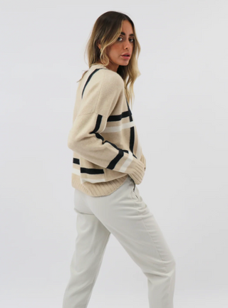Graphic Mongolian Cashmere Crewneck Sweater