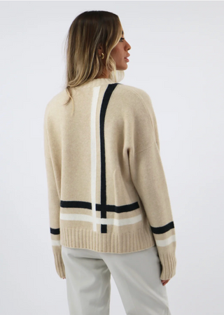 Graphic Mongolian Cashmere Crewneck Sweater