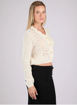 Lace Mongolian Cashmere V-Neck Cardigan