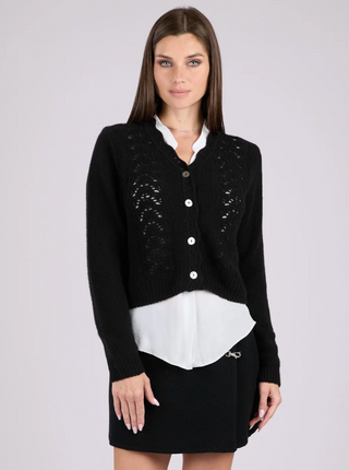 Lace Mongolian Cashmere V-Neck Cardigan