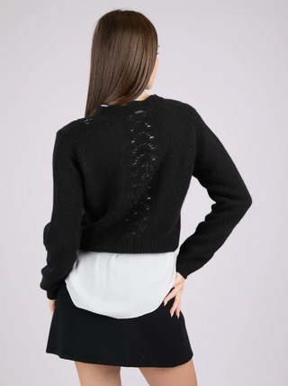 Lace Mongolian Cashmere V-Neck Cardigan