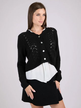 Lace Mongolian Cashmere V-Neck Cardigan