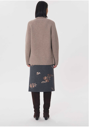 Back view of women's Jacob floral midi skirt