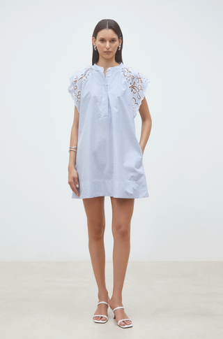 cotton shift dress Suncoo Blue Cotton Shift Mini Dress for Women – SeeSaw Boutique