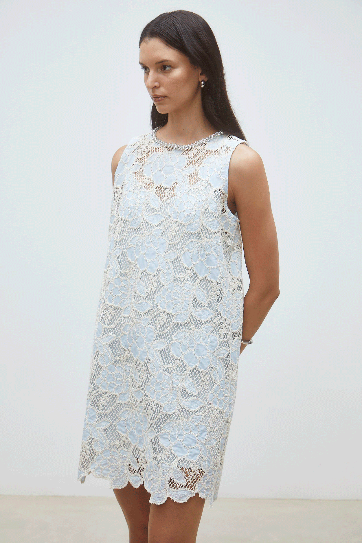 baby girl blue dresses special occasion Suncoo Suncoo Light Blue Lace Mini Dress