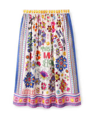 Vanessa Colorful Midi Skirt – Statement Spring & Brunch Skirt