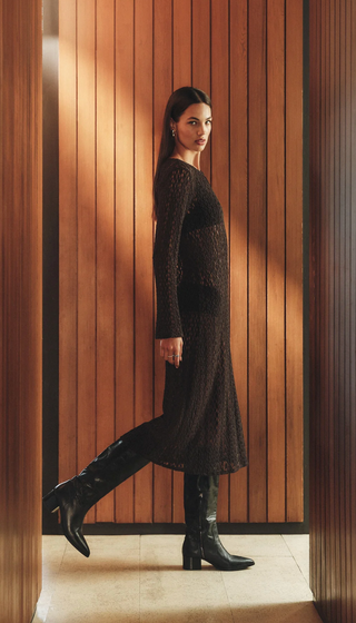 Long Sleeve V Neck Dress