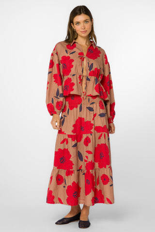 Floral Linen Maxi Skirt – Lightweight Flowy Spring Skirt