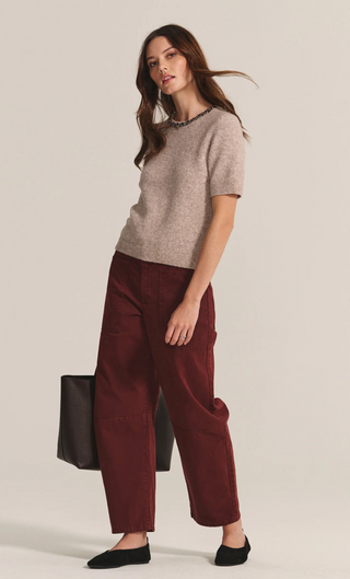 Short Sleeve Trim Crew Top