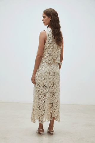 Crochet Lace Midi Skirt