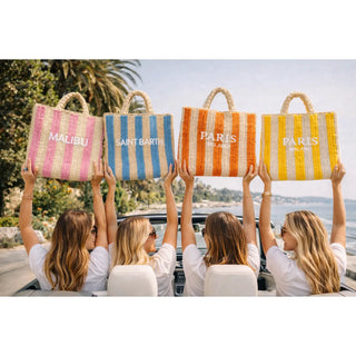 Woven Raffia Straw Tote Bag