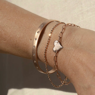LARK 14k Rose Gold Heart Bracelet
