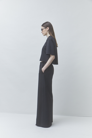 Rhinestone Wide-Leg Pants