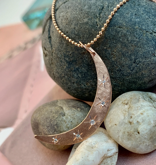 Julez Bryant 14K Rose Gold Medium Moon Pendant